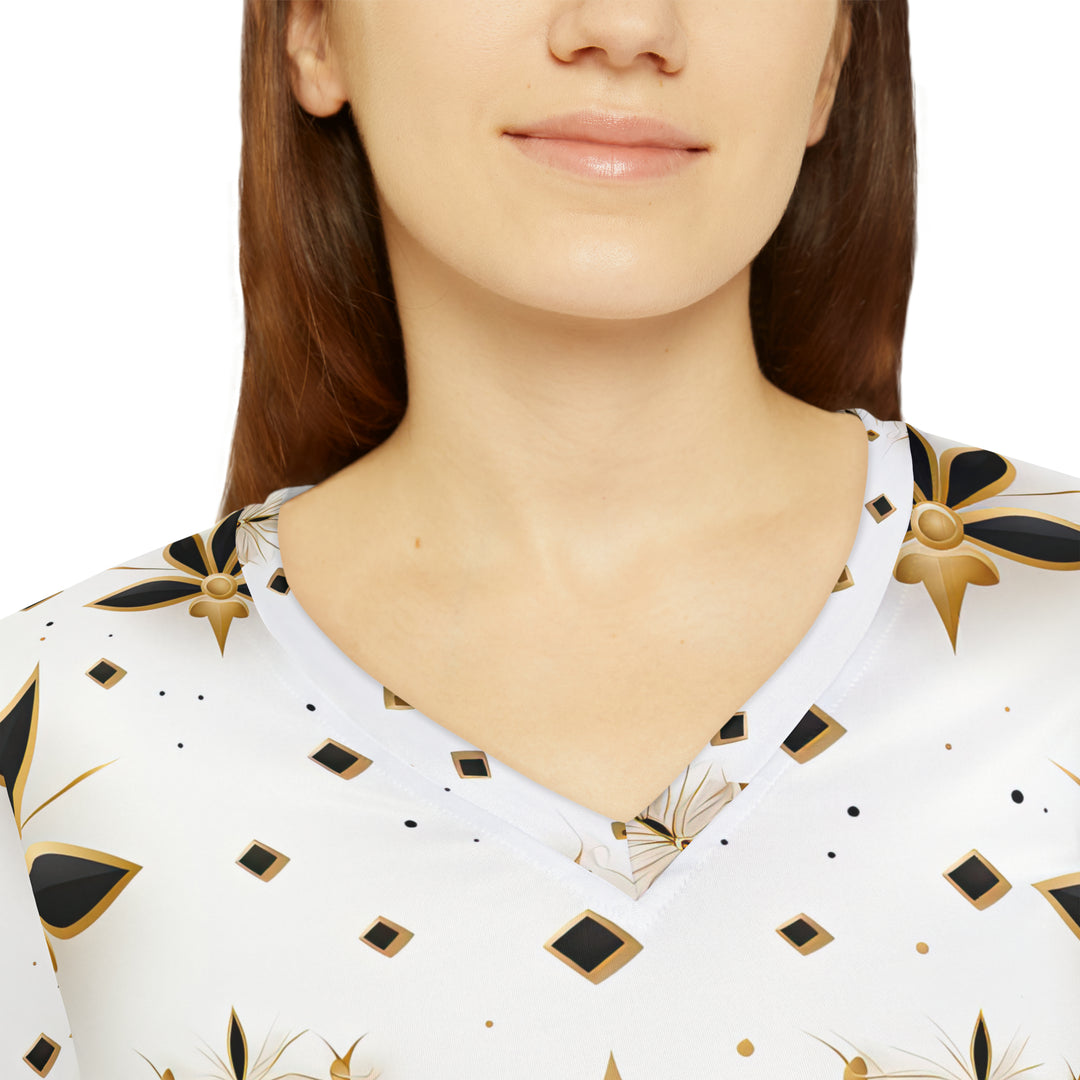 Women's Long Sleeve V-neck Shirt (AOP)