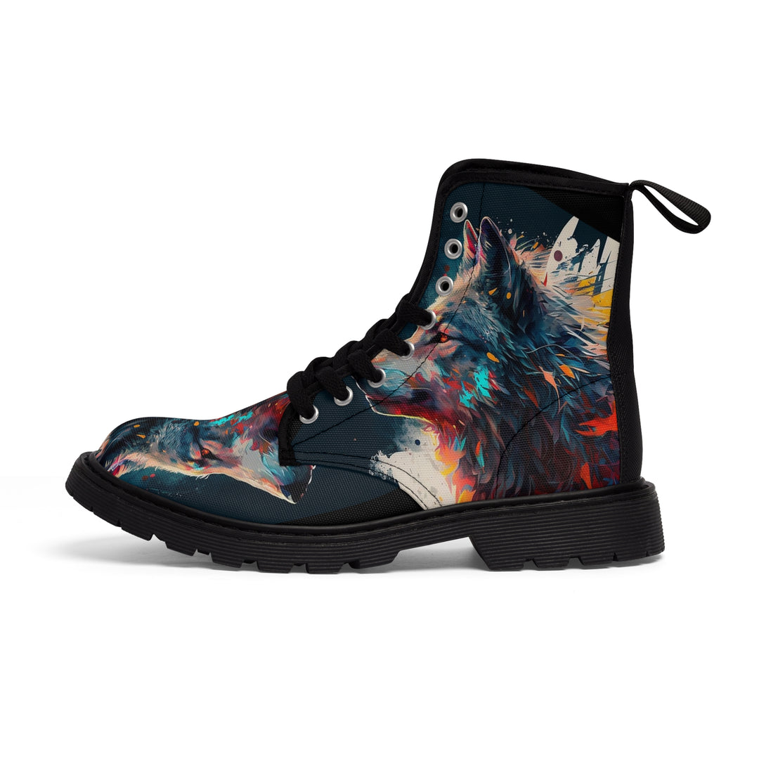 Wise Wolf Canvas Boots for Women