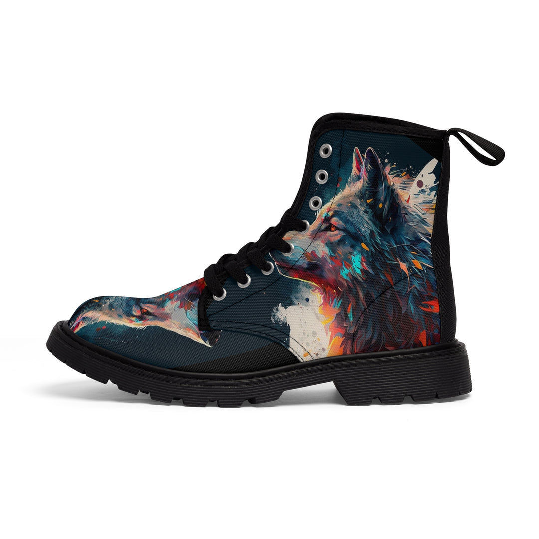 Wise Wolf Canvas Boots for Women