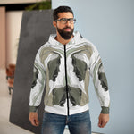 Load image into Gallery viewer, Boho Chic Gender Neutral Full Zip Hoodie with Man&#39;s Face Line Drawing - Comfort Color, Mental Health Hoodie
