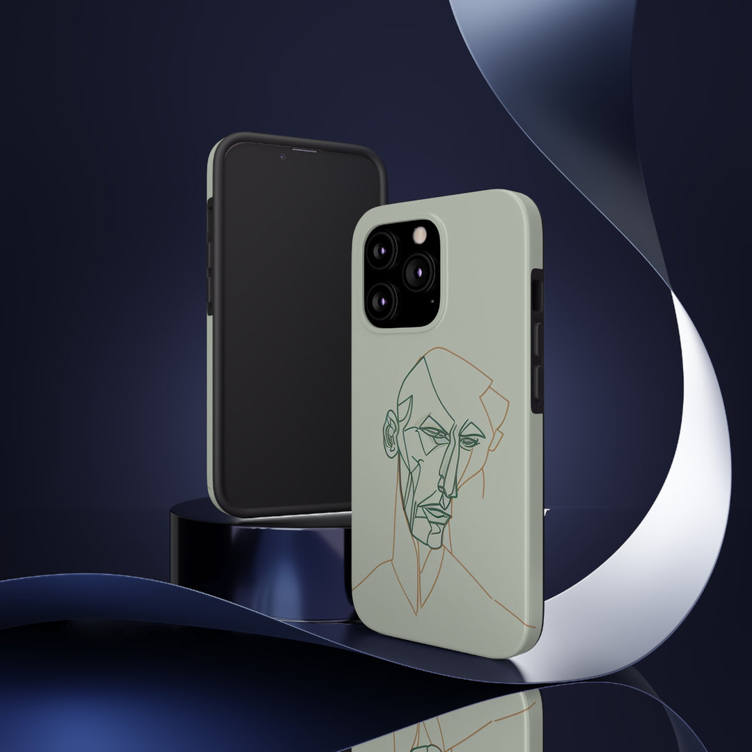 Boho Man Line Art Phone Case: A Mental Health Connection - Tough Phone Cases, Case-Mate | Line Art Phone Case | Line Art Case