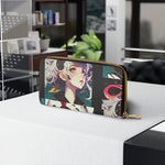 Load image into Gallery viewer, Copy of Anime Wallet - Zipper Wallet , Anime Purse, cloth wallet, Gift For Her,hippie wallet, Wallet For Women, cute wallet, woman wallet
