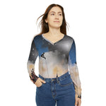 Load image into Gallery viewer, Women&#39;s Long Sleeve V-neck Shirt (AOP)
