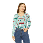 Load image into Gallery viewer, Women&#39;s Long Sleeve V-neck Shirt (AOP)
