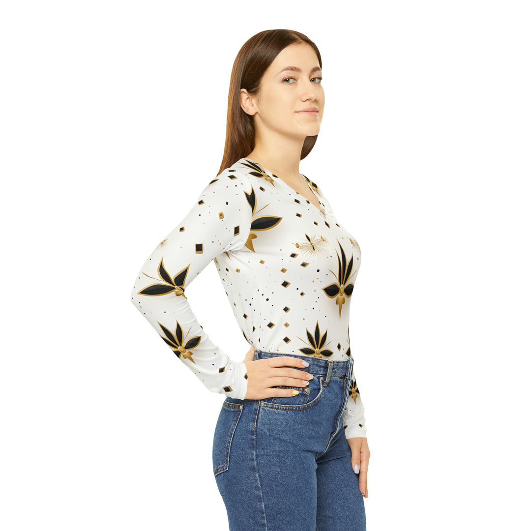 Women's Long Sleeve V-neck Shirt (AOP)