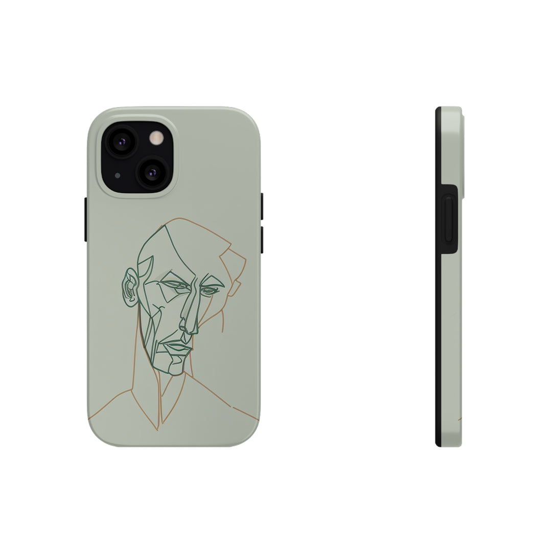 Boho Man Line Art Phone Case: A Mental Health Connection - Tough Phone Cases, Case-Mate | Line Art Phone Case | Line Art Case