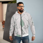 Load image into Gallery viewer, Boho Chic Unisex Zip Hoodie with Man&#39;s Face Line Drawing - Comfort Color, Mental Health Hoodie
