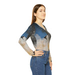 Load image into Gallery viewer, Women&#39;s Long Sleeve V-neck Shirt (AOP)
