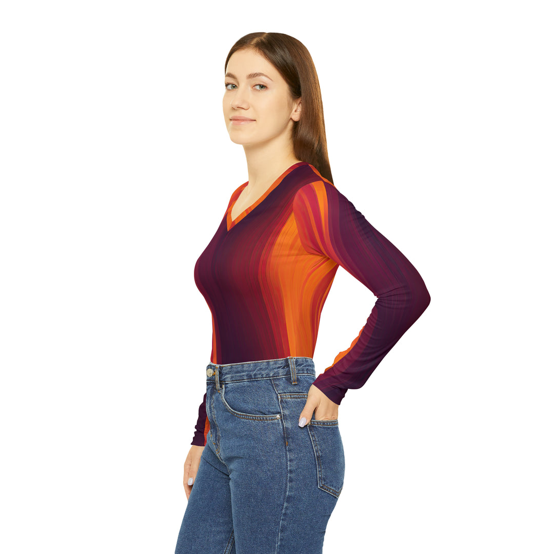 Women's Long Sleeve V-neck Shirt (AOP)