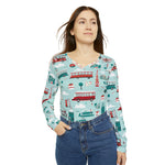 Load image into Gallery viewer, Women&#39;s Long Sleeve V-neck Shirt (AOP)
