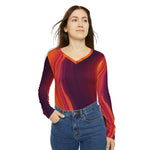 Load image into Gallery viewer, Women&#39;s Long Sleeve V-neck Shirt (AOP)
