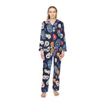 Load image into Gallery viewer, Cute Gamer Pattern Women&#39;s Satin Pajamas -
