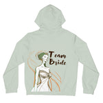 Load image into Gallery viewer, Team Bride Women&#39;s Full-Zip Hoodie with Bridesmaid Line Art and Floral Print - Womens Full-Zip Hoodie
