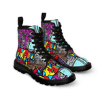 Load image into Gallery viewer, Cow Print Women&#39;s Canvas Boots, Pop Art Cartoon Cow Shoes, Classic Style Boots, Black brown Sole Boot, Rain Boot, Casual Boot, Snow Boot
