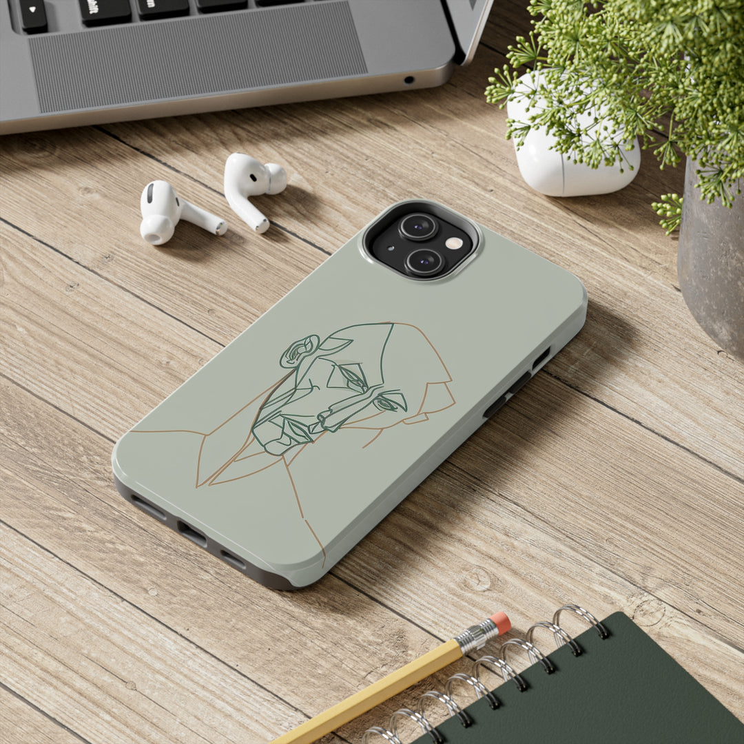 Boho Man Line Art Phone Case: A Mental Health Connection - Tough Phone Cases, Case-Mate | Line Art Phone Case | Line Art Case