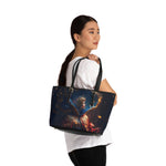 Load image into Gallery viewer, Majestic Dreams PU Leather Shoulder Bag - Red and Gold Fantasy
