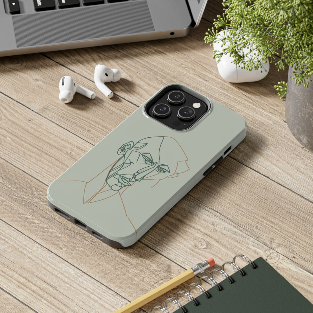 Boho Man Line Art Phone Case: A Mental Health Connection - Tough Phone Cases, Case-Mate | Line Art Phone Case | Line Art Case