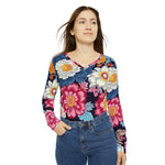 Load image into Gallery viewer, Women&#39;s Long Sleeve V-neck Shirt (AOP)
