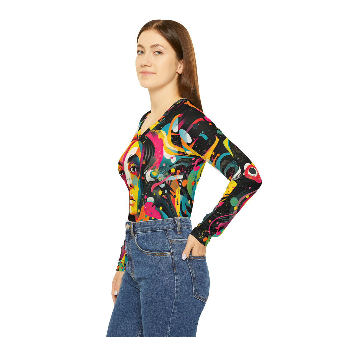 Women's Long Sleeve V-neck Shirt (AOP)