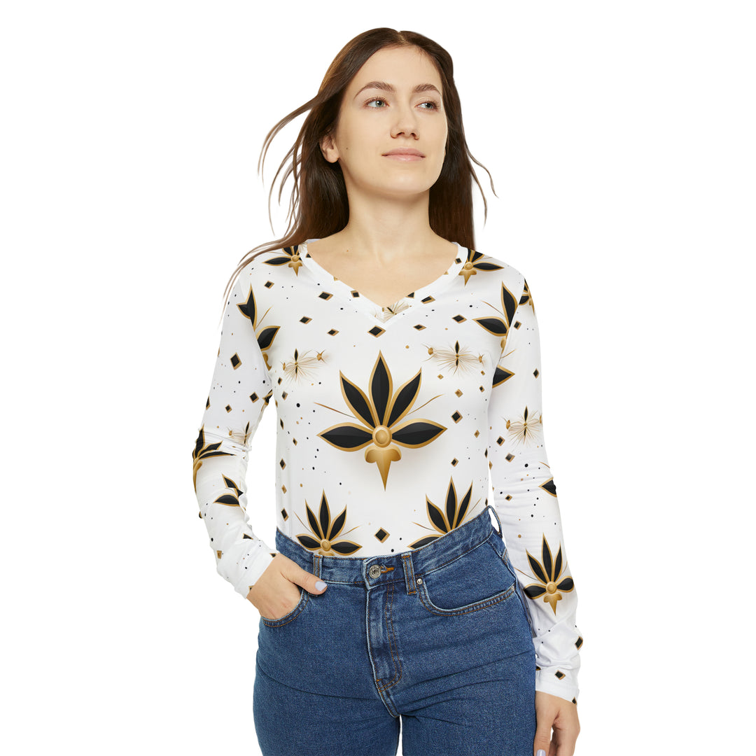 Women's Long Sleeve V-neck Shirt (AOP)