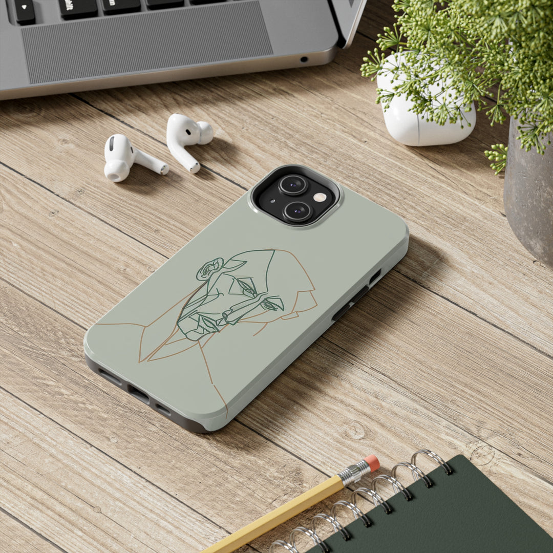 Boho Man Line Art Phone Case: A Mental Health Connection - Tough Phone Cases, Case-Mate | Line Art Phone Case | Line Art Case