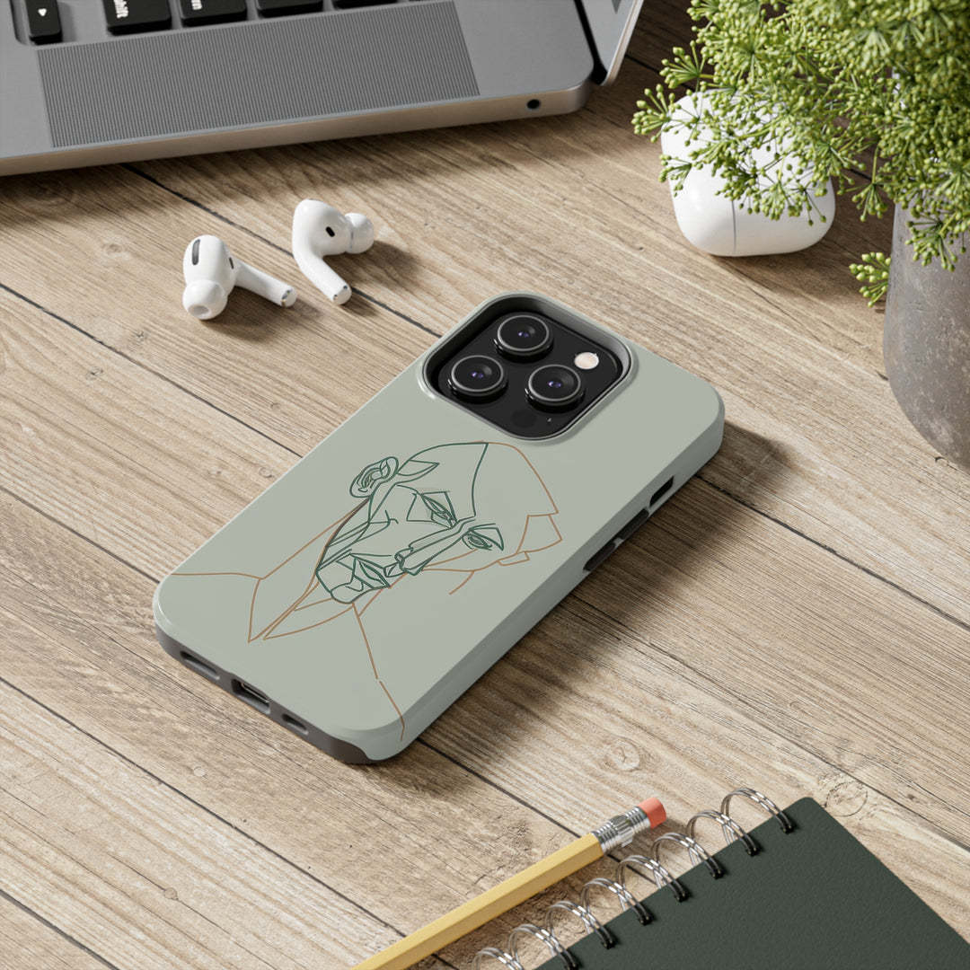 Boho Man Line Art Phone Case: A Mental Health Connection - Tough Phone Cases, Case-Mate | Line Art Phone Case | Line Art Case