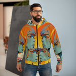 Load image into Gallery viewer, Y2K-inspired Gender Neutral Zip Hoodie with Biker and Hip-Hop Aesthetics
