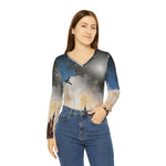 Load image into Gallery viewer, Women&#39;s Long Sleeve V-neck Shirt (AOP)
