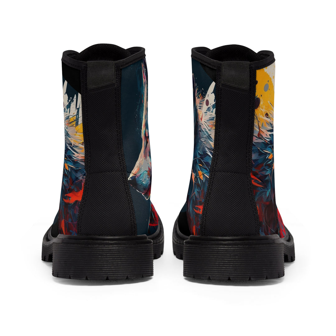 Wise Wolf Canvas Boots for Women