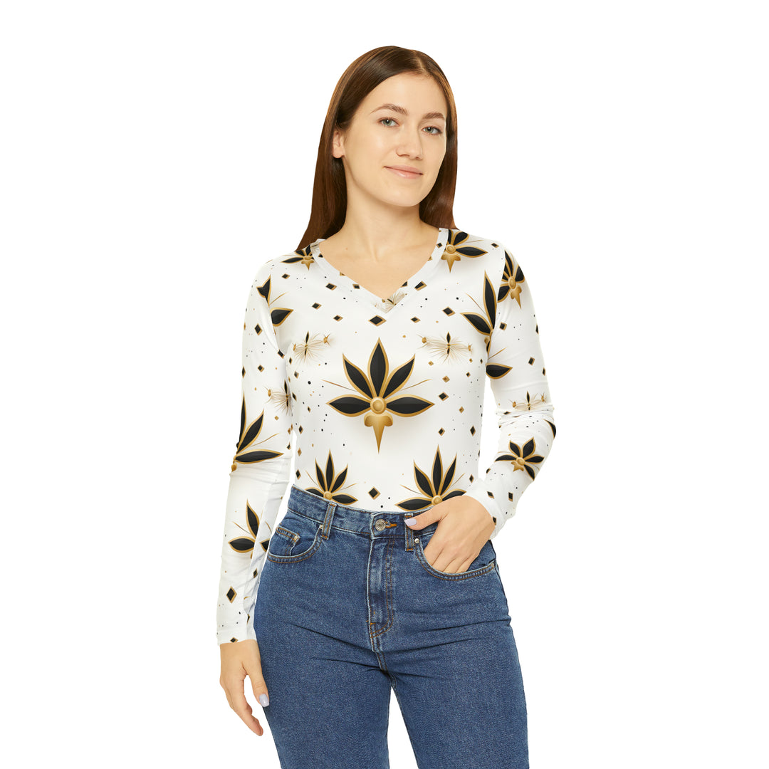 Women's Long Sleeve V-neck Shirt (AOP)