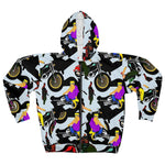 Load image into Gallery viewer, Y2K-inspired Gender Neutral Zip Hoodie with Biker and Hip-Hop Aesthetics
