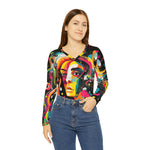 Load image into Gallery viewer, Women&#39;s Long Sleeve V-neck Shirt (AOP)
