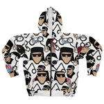 Load image into Gallery viewer, Y2K-inspired Gender Neutral Zip Hoodie with Biker and Hip-Hop Aesthetics
