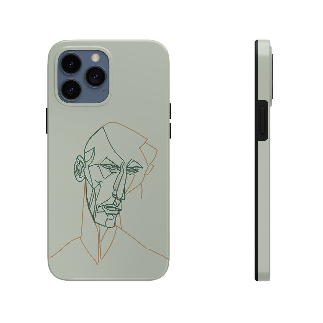 Boho Man Line Art Phone Case: A Mental Health Connection - Tough Phone Cases, Case-Mate | Line Art Phone Case | Line Art Case