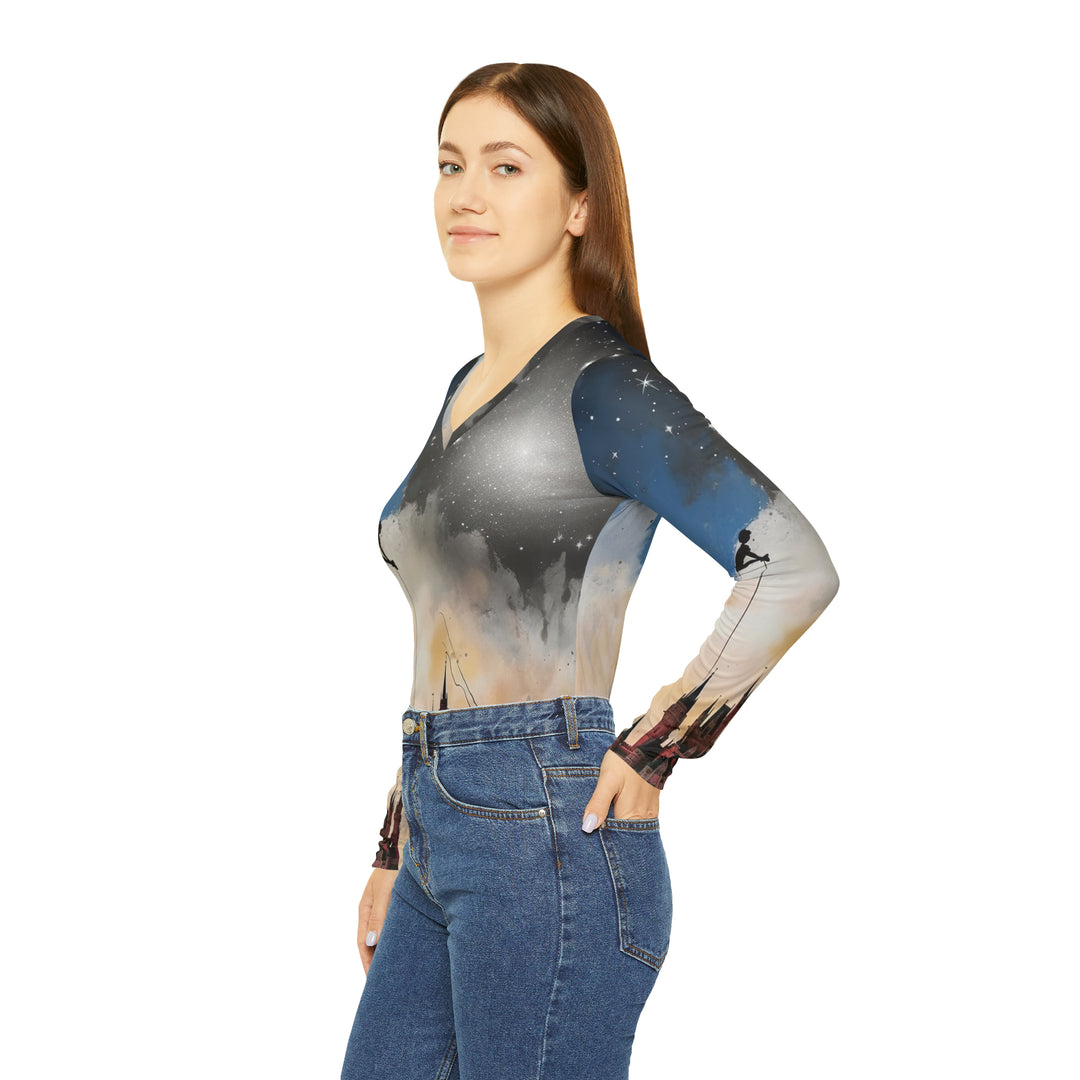 Women's Long Sleeve V-neck Shirt (AOP)