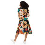 Load image into Gallery viewer, All-over print long sleeve midi dress
