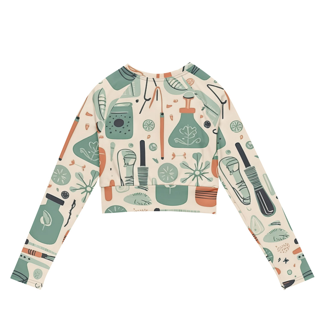 Recycled long-sleeve crop top