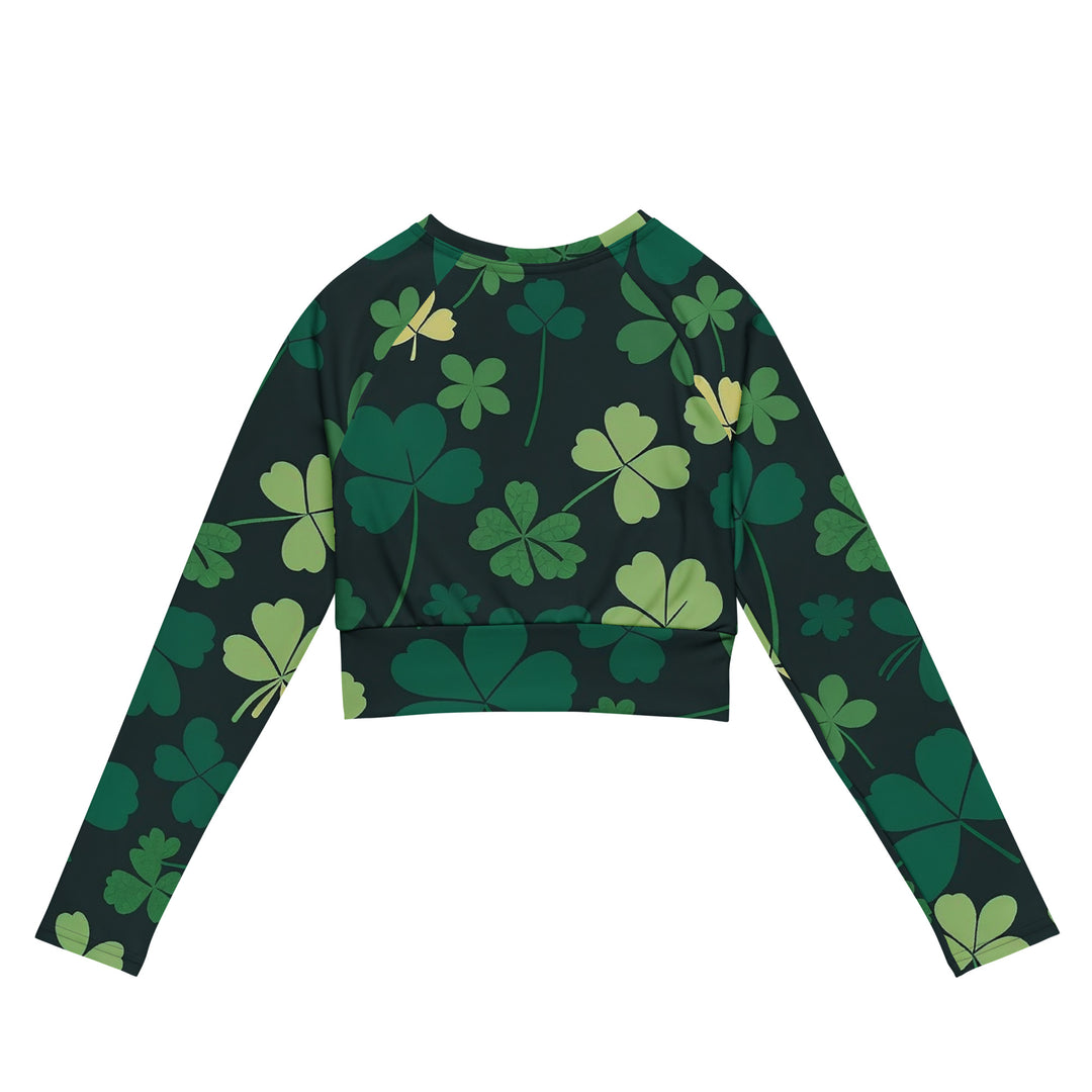 Recycled long-sleeve crop top