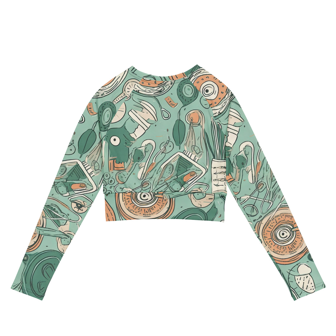 Recycled long-sleeve crop top