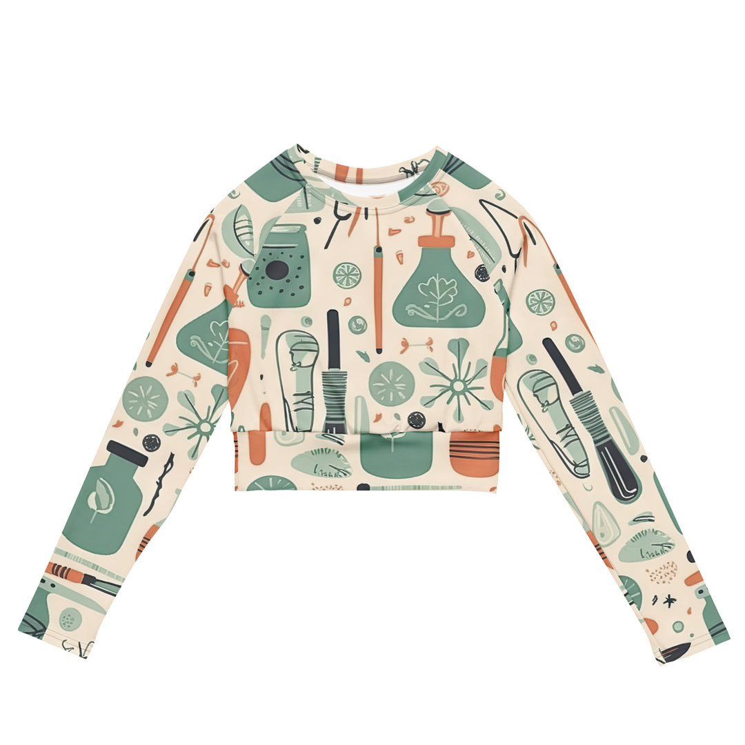 Recycled long-sleeve crop top