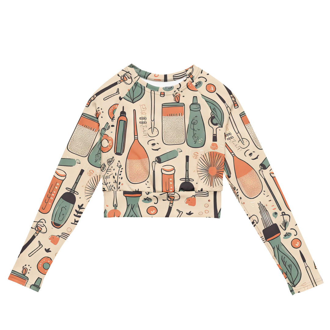 Recycled long-sleeve crop top