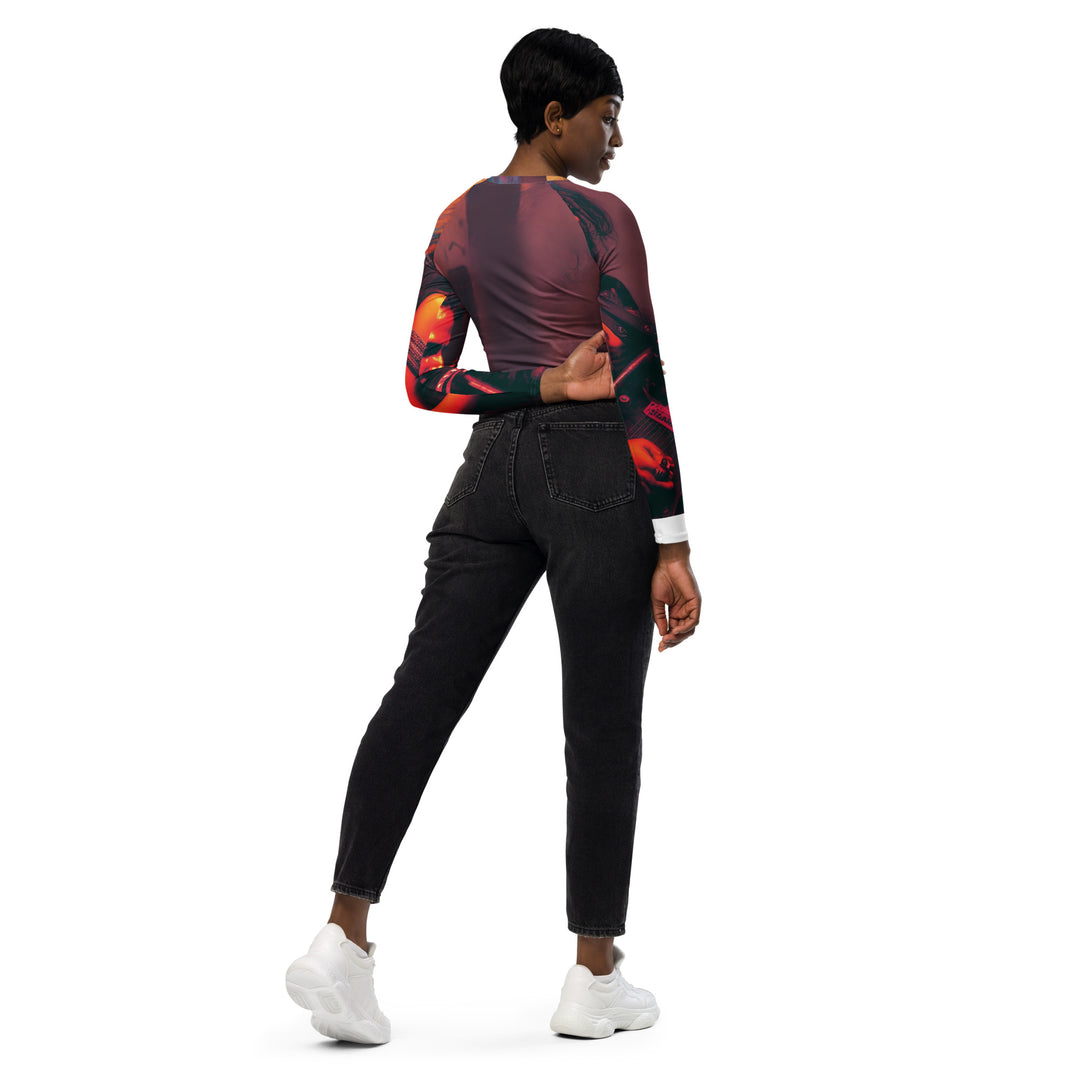 Recycled long-sleeve crop top