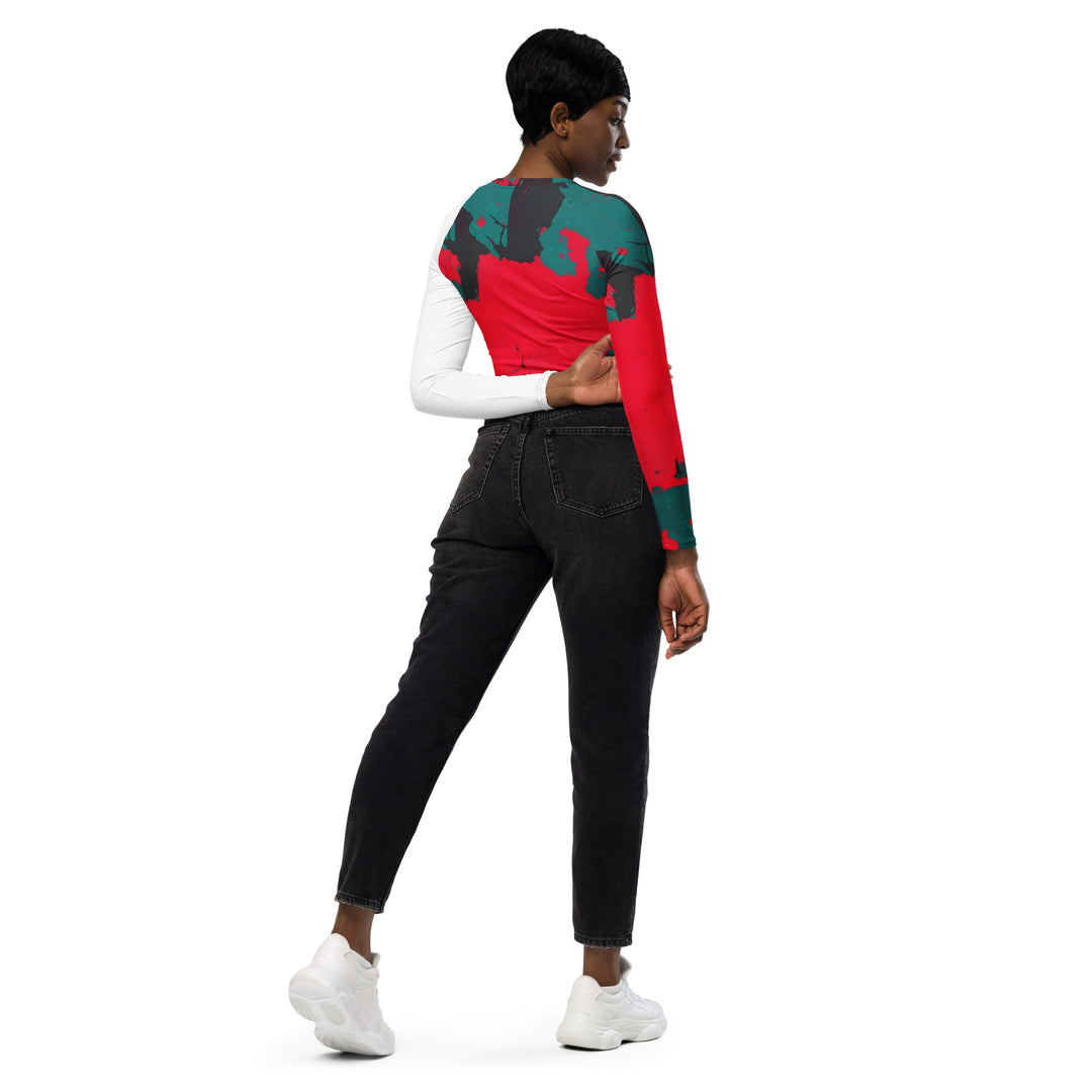 Recycled long-sleeve crop top