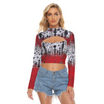 Load image into Gallery viewer, All-Over Print Women&#39;s Hollow Chest Keyhole Tight Crop Top
