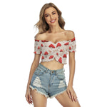 Load image into Gallery viewer, All-Over Print Women&#39;s One-shoulder Off-the-navel Short Sleeve T-shirt
