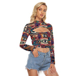 Load image into Gallery viewer, All-Over Print Women&#39;s Hollow Chest Keyhole Tight Crop Top
