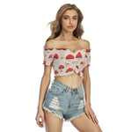 Load image into Gallery viewer, All-Over Print Women&#39;s One-shoulder Off-the-navel Short Sleeve T-shirt
