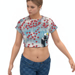 Load image into Gallery viewer, All-Over Print Women&#39;s Raglan Cropped T-shirt
